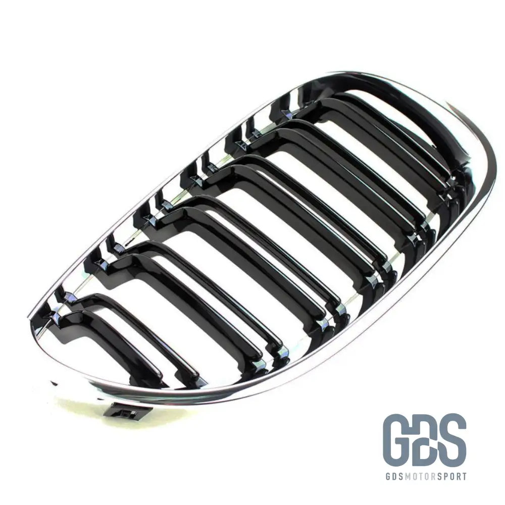 2 Grilles de calandre NOIR et chrome double lame Look M5 BMW serie 5 E60 E61 2003 a 2010 - Calandres - GDS Motorsport
