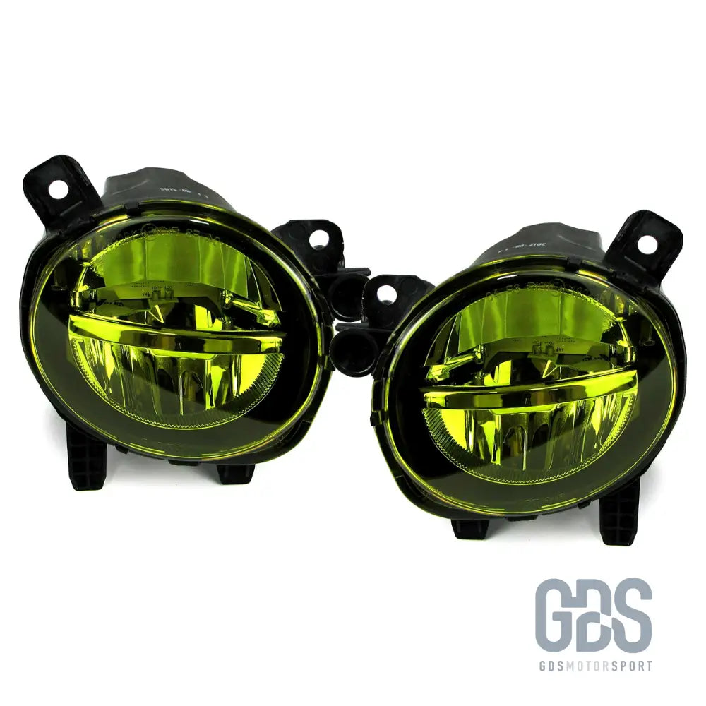 Antibrouillards à led pour bmw série 1 f20 f21 phase 2 lci cristal / noir / jaune - antibrouillard