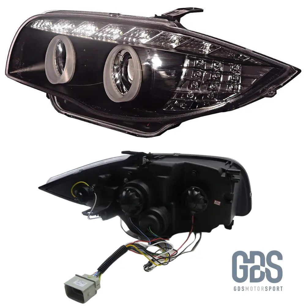 Phares avant Angel Eyes avec LED Fond noir H7/H7 BMW E87/ E88/ E82/ E81 - PHARES FEUX - GDS Motorsport