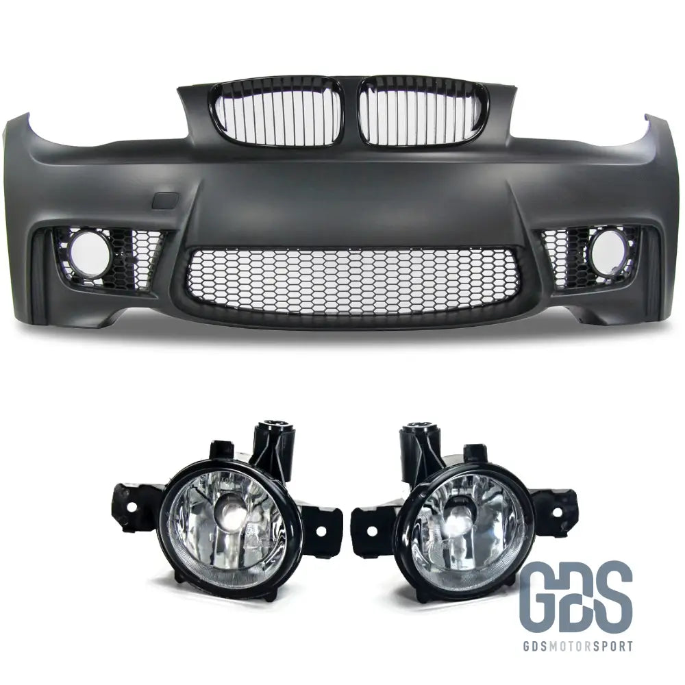 Pare Choc Avant Look série 1M pour BMW E81 / E82 / E87 / E88 - Sans PDC / Avec Antibrouillards Cristal - GDS Motorsport