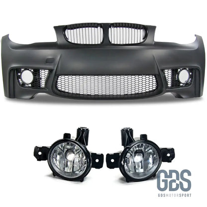 Pare Choc Avant Look série 1M pour BMW E81 / E82 / E87 / E88 - Sans PDC / Avec Antibrouillards Cristal - GDS Motorsport
