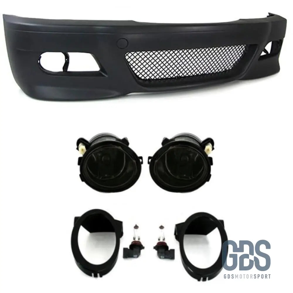 Pare choc avant style BMW M3 E46 serie 3 Coupe / Cabriolet - Choc avec antibrouillard Fumé noir - GDS Motorsport