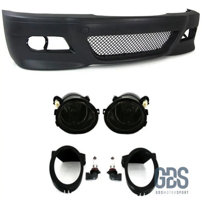 Pare choc avant style BMW M3 E46 serie 3 Coupe / Cabriolet - Choc avec antibrouillard Fumé noir - GDS Motorsport