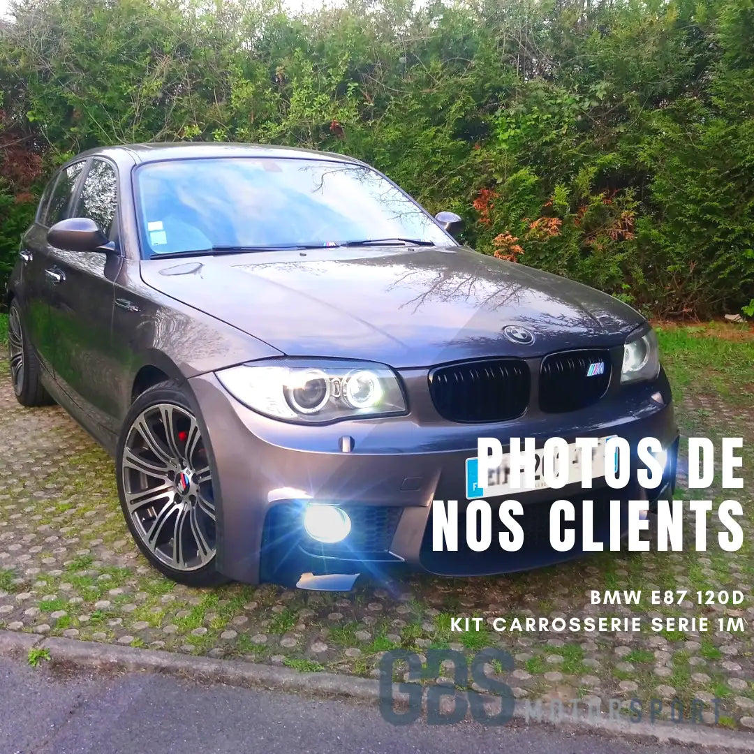 BMW Série 1 E87 120d de 2013 en gris métallisé avec pack M Sport et phares LED.