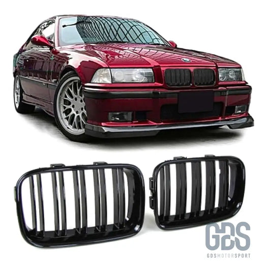 Calandres double lame noir brillant style m4 pour bmw e36 phase 1