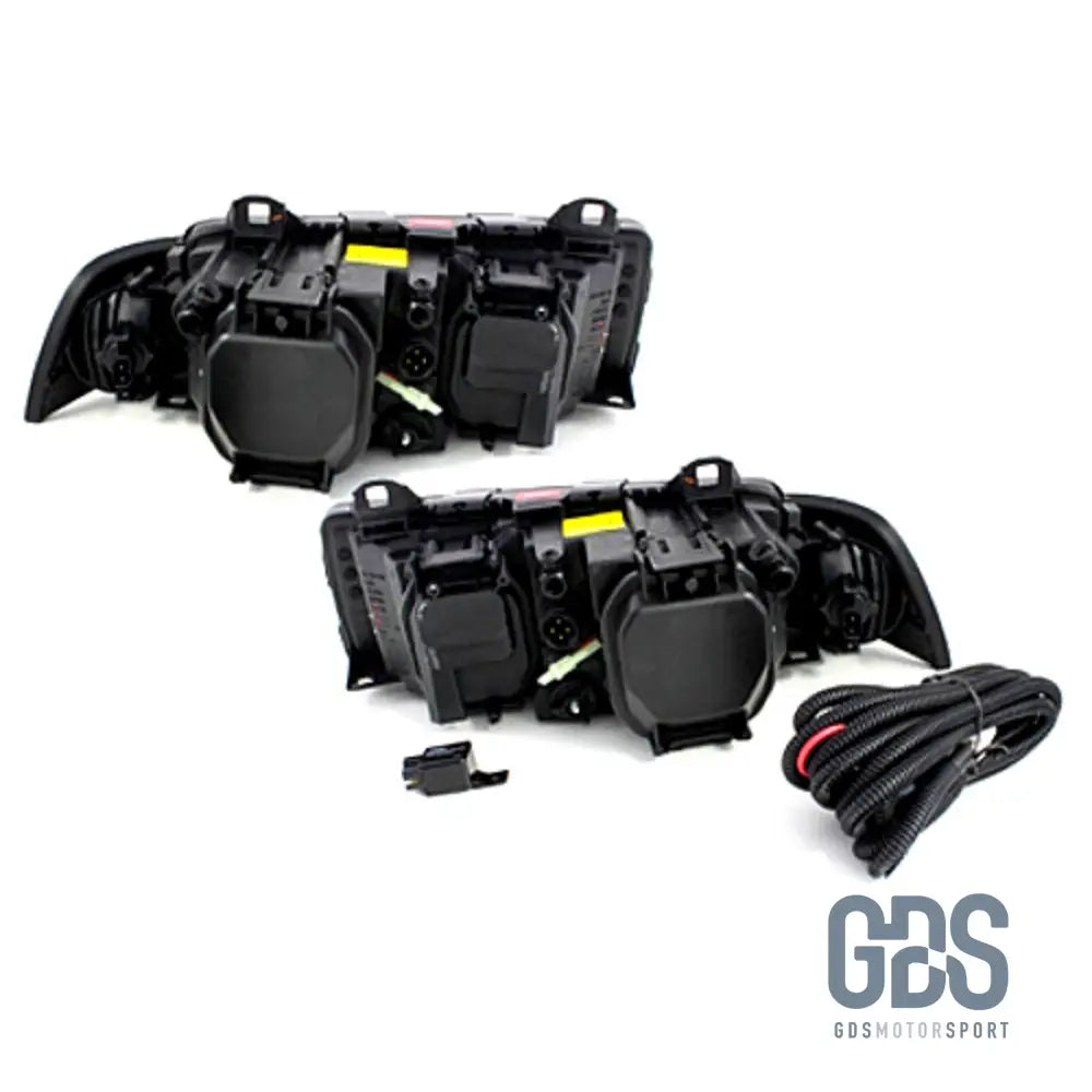 Phares avant H7/H7 Angel Eyes look néo-rétro BMW E36 Berline - PHARES FEUX - GDS Motorsport