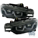 Phares avant H7/H7 pour BMW Série 3 F30 / F31 Look Double U LED - Éclairage de véhicule GDS Motorsport