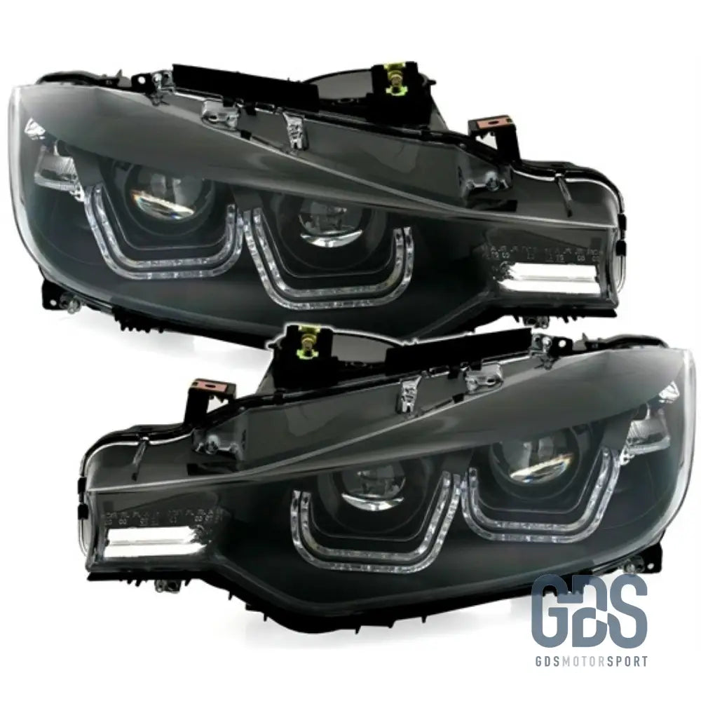 Phares avant H7/H7 pour BMW Série 3 F30 / F31 Look Double U LED - Éclairage de véhicule - GDS Motorsport