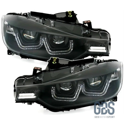Phares avant H7/H7 pour BMW Série 3 F30 / F31 Look Double U LED - Éclairage de véhicule - GDS Motorsport