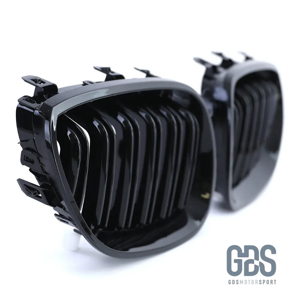 2 Grilles de calandre NOIR Brillant Double lame BMW serie 5 E60 E61 2003 a 2010 - Calandres - GDS Motorsport