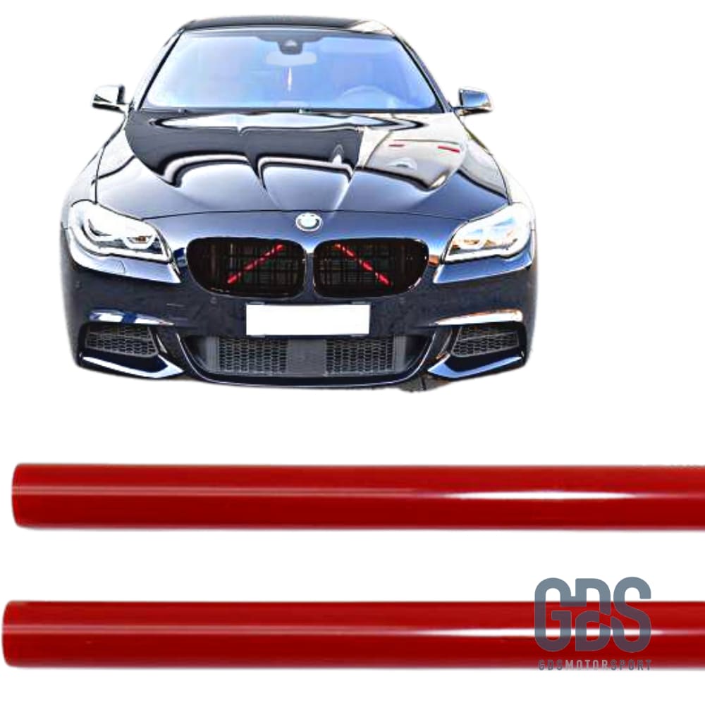 Bandes décoratives de renfort calandre avant BMW F10/ F11 - Rouge - Pare Choc kit carrosserie - GDS Motorsport