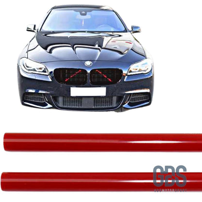 Bandes décoratives de renfort calandre avant BMW F10/ F11 - Rouge - Pare Choc kit carrosserie - GDS Motorsport