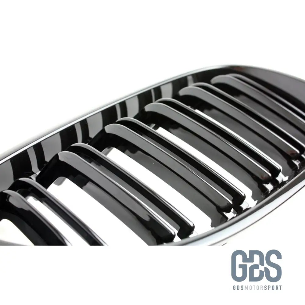 2 Grilles de calandre NOIR et chrome double lame Look M5 BMW serie 5 E60 E61 2003 a 2010 - Calandres - GDS Motorsport
