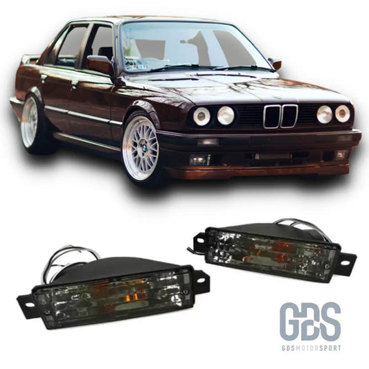 Clignotants avant cristal noir fumé pour bmw e30 (1982-1991) - clignotants