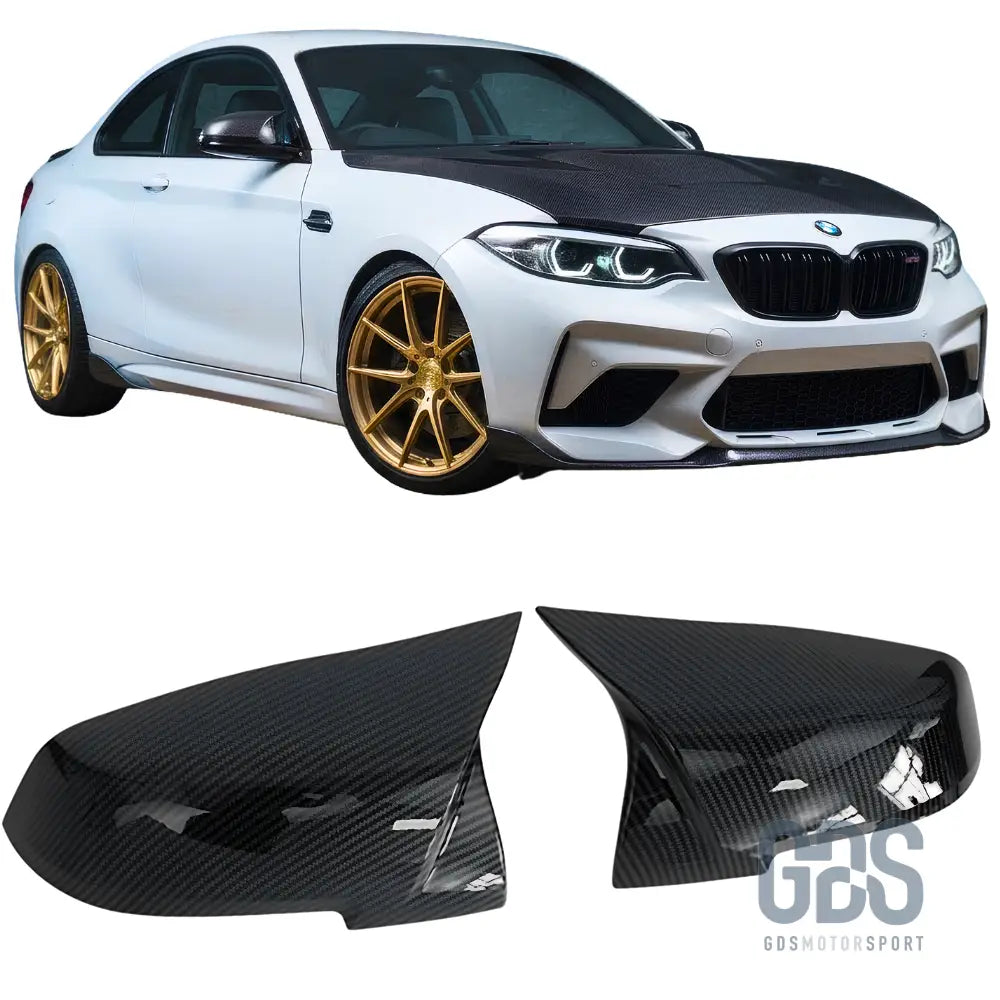 Coques de rétroviseurs look m performance aspect carbone pour bmw série 2 f22 f23 - coque rétroviseur