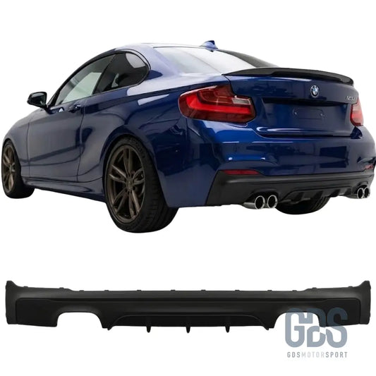 Diffuseur arrière look m performance 4 sorties noir mat pour bmw série 2 f22 f23 pack