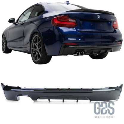 Diffuseur arrière look m performance noir brillant double sortie gauche pour bmw série 2 f22 f23 pack