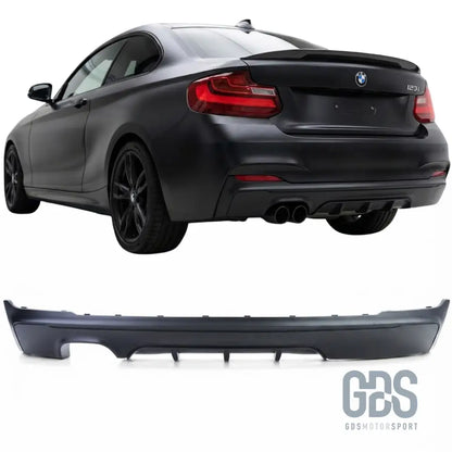 Diffuseur arrière look m performance noir mat double sortie gauche pour bmw série 2 f22 f23 pack