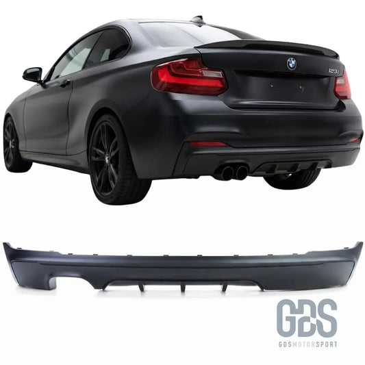 Diffuseur arrière look m performance noir mat double sortie gauche pour bmw série 2 f22 f23 pack