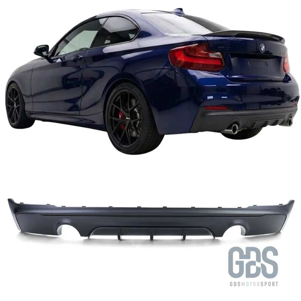 Diffuseur arrière look m performance noir mat sortie gauche droite pour bmw série 2 f22 f23 m235i m240i