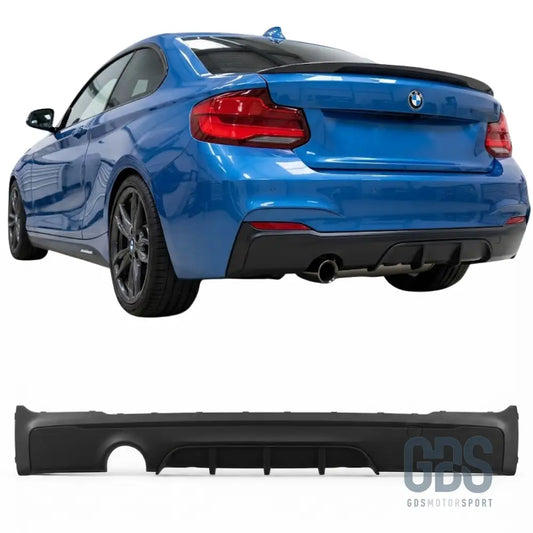 Diffuseur arrière look m performance sortie simple gauche pour bmw série 2 f22 f23 pack