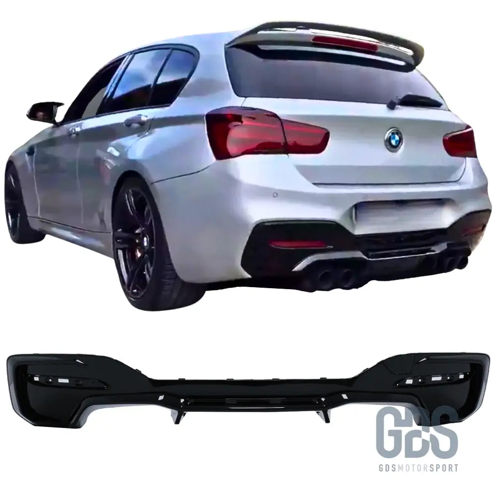 Diffuseur look m2 noir brillant sortie gauche/droite bmw série 1 f20 f21 phase 2 lci - arrière