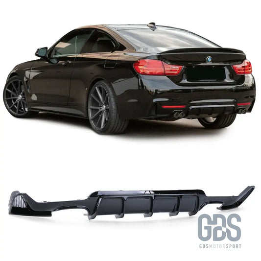 Diffuseur m performance pour bmw série 4 f32 f33 f36 - sorties look m4 noir brillant - arrière