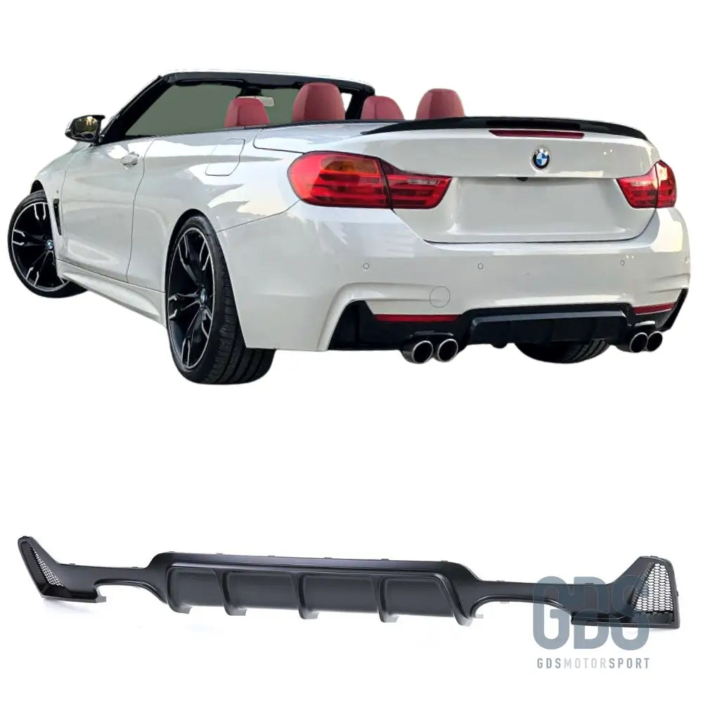 Diffuseur m performance pour bmw série 4 f32 f33 f36 - sorties look m4 noir mat - arrière