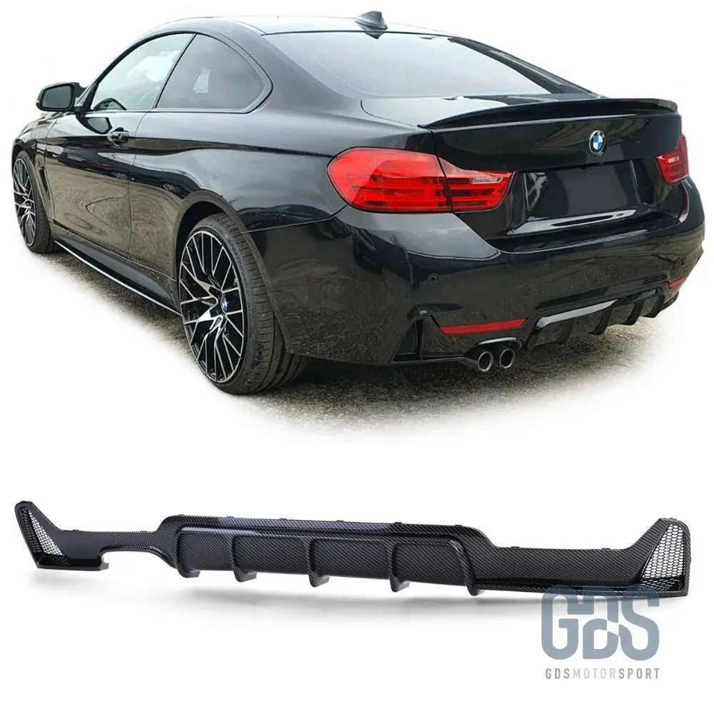 Diffuseur m performance pour bmw série 4 f32 f33 f36 - sortie double gauche look carbone - arrière