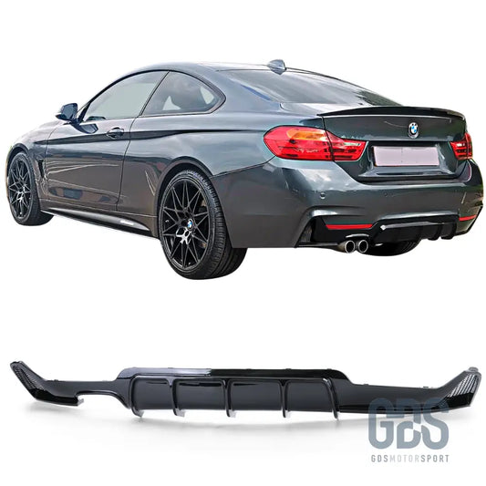 Diffuseur m performance pour bmw série 4 f32 f33 f36 - sortie double gauche noir brillant - arrière
