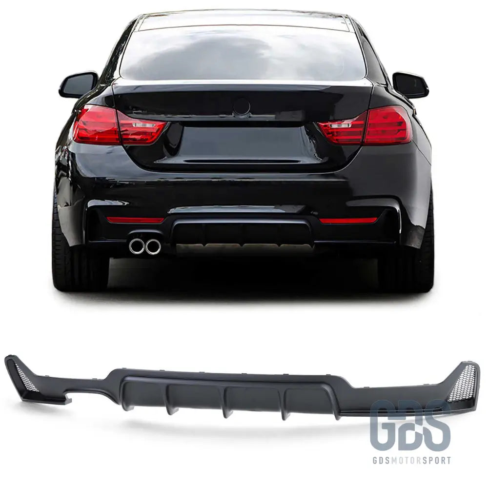 Diffuseur m performance pour bmw série 4 f32 f33 f36 sortie double gauche noir mat - arrière