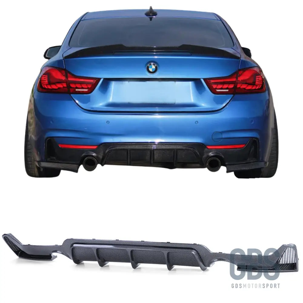 Diffuseur m performance pour bmw série 4 f32 f33 f36 - sortie gauche/droite type 435i 440i look carbone - arrière