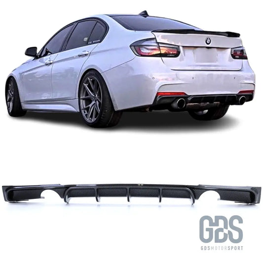 Diffuseur m performance look carbone 3d double sortie gauche et droite bmw 335i/340i f30/f31 pack - arrière