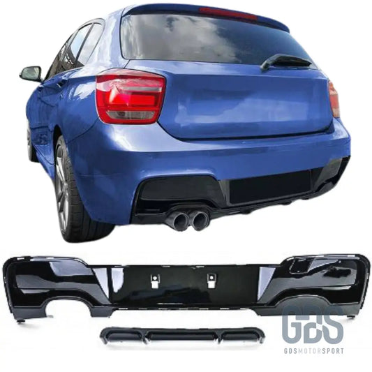 Diffuseur m performance noir brillant double sortie gauche bmw série 1 f20 f21 phase - arrière