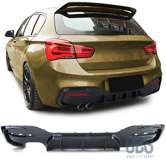 Diffuseur m performance noir brillant double sortie gauche bmw série 1 f20 f21 phase 2 lci - arrière