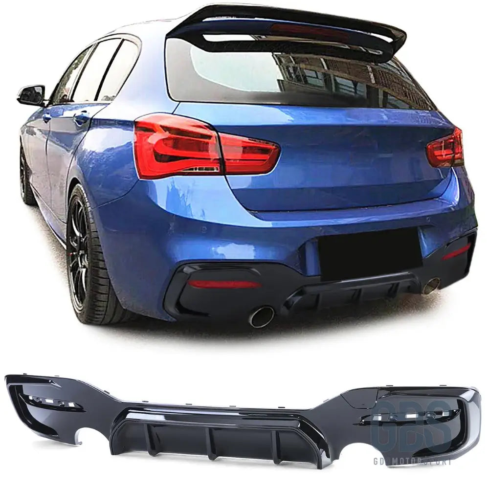 Diffuseur m performance noir brillant look m140i sortie gauche/droite bmw série 1 f20 f21 phase 2 lci - arrière