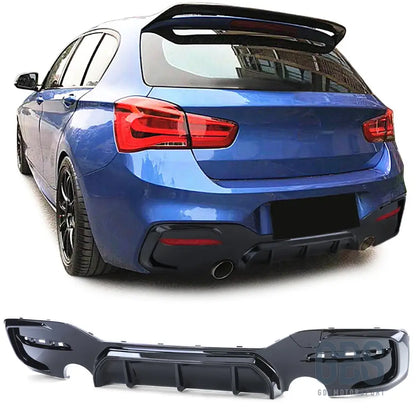 Diffuseur m performance noir brillant look m140i sortie gauche/droite bmw série 1 f20 f21 phase 2 lci - arrière