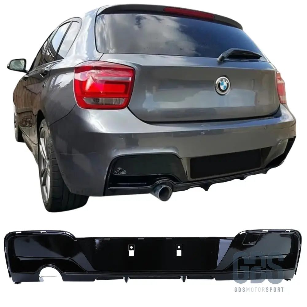Diffuseur m performance noir brillant simple sortie gauche bmw série 1 f20 f21 phase - arrière