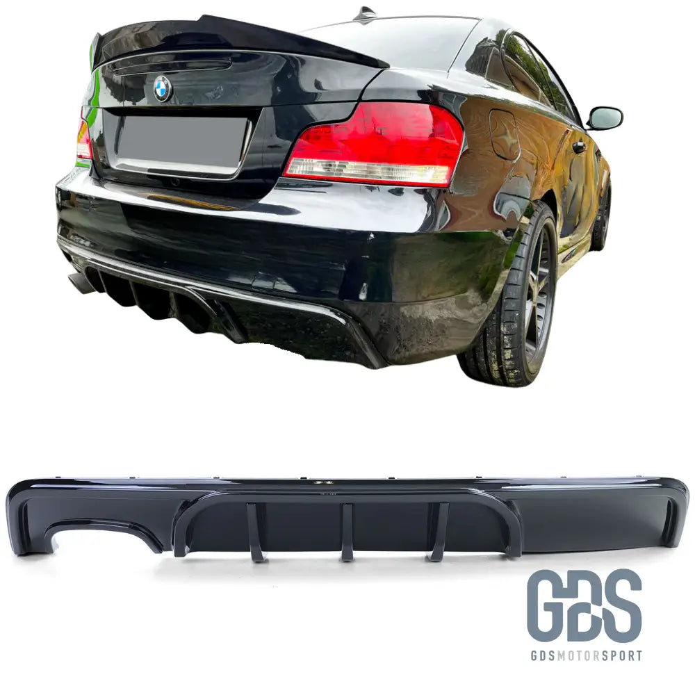 Diffuseur M performance parechoc arrière Pack E82/88 Double sortie Gauche Noir brillant - Pare Choc kit carrosserie - GDS Motorsport