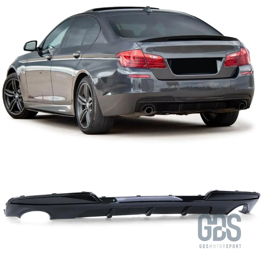 Diffuseur pare-choc arrière 535i/d m performance noir brillant pour bmw f10 / f11 pack (2010-2017) - arrière
