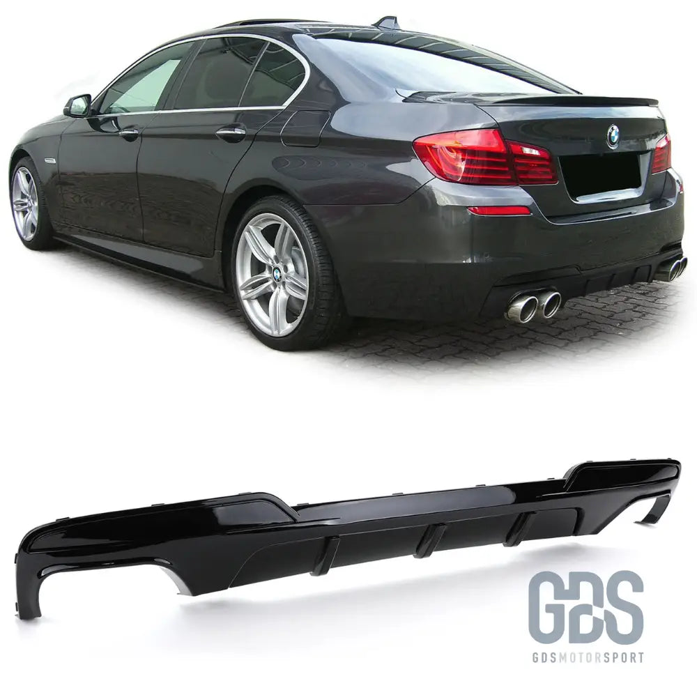 Diffuseur pare-choc arrière 550i/d m performance noir brillant pour bmw f10 / f11 pack (2010-2017) - arrière