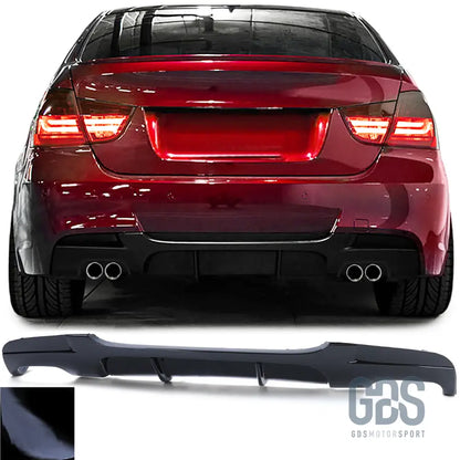 Diffuseur pare-choc arrière look m performance 4 sorties noir brillant bmw série 3 e90 e91 - arrière