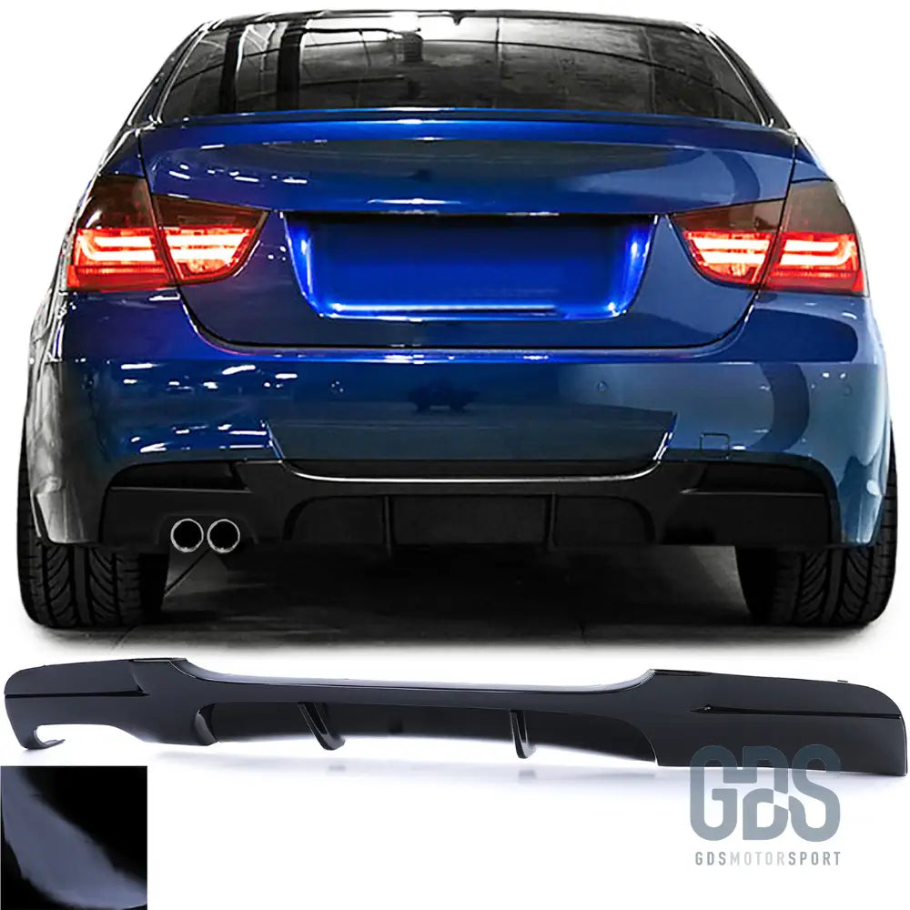 Diffuseur pare-choc arrière look pack m performance noir brillant bmw série 3 e90 e91 - arrière