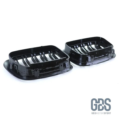 2 Grilles de calandre Double Lame NOIR BRILLANT BMW serie 3 E46 PH1 1999 a 2003 COUPE / CABRIOLET - Calandres - GDS Motorsport