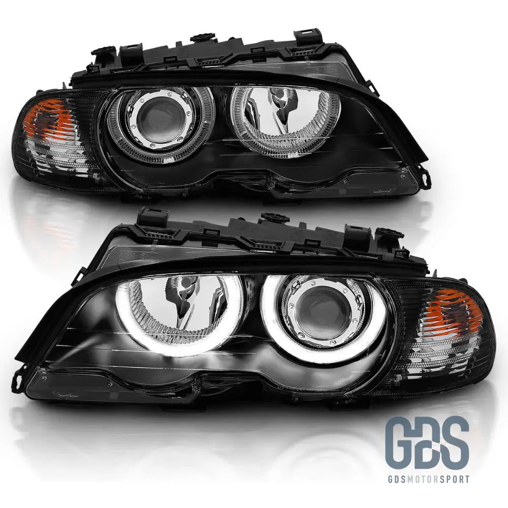 Phares avant Angel Eyes CCFL Blanc pour BMW Série 3 E46 Coupé / Cabriolet Ph1 H7/H7 - Éclairage de véhicule - GDS Motorsport