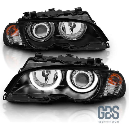 Phares avant Angel Eyes CCFL Blanc pour BMW Série 3 E46 Coupé / Cabriolet Ph1 H7/H7 - Éclairage de véhicule - GDS Motorsport