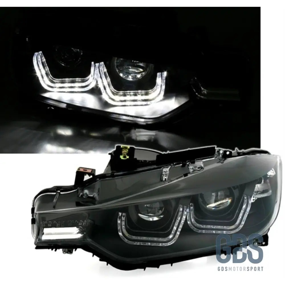 Phares avant H7/H7 pour BMW Série 3 F30 / F31 Look Double U LED - Éclairage de véhicule - GDS Motorsport
