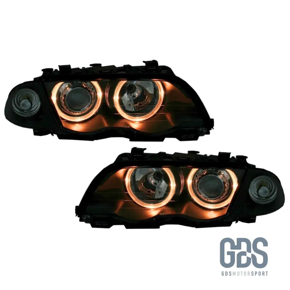 Phares Angel Eyes BMW E46 Phase 1 Berline / Touring Halogène H7/ H7 - PHARES FEUX - GDS Motorsport
