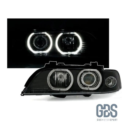 Phares Angel Eyes LED BLANC BMW Série 5 E39 Phase 1 Halogène H7/ H7 - PHARES FEUX - GDS Motorsport