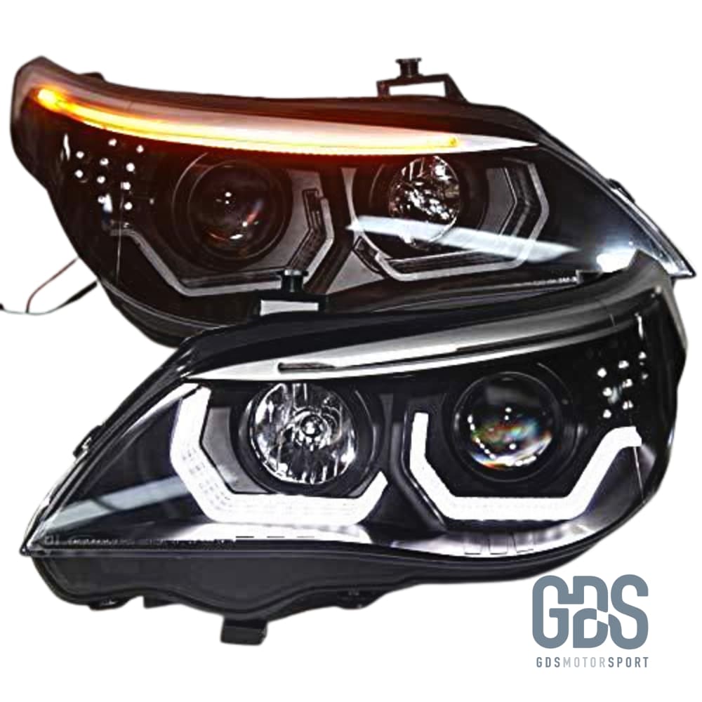 Phares avant Angel Eyes 3D BLANC BMW Série 5 E60 / E61 Phase 1 - PHARES FEUX - GDS Motorsport